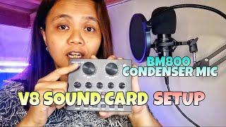 HOW TO SETUP BM800 CONDENSER MIC and V8 SOUND CARD TO PC 2021