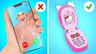 MY MOM MADE ME DIY KITTY PHONE || DIY Ideas For Crafty Moms By 123 GO!GOLD