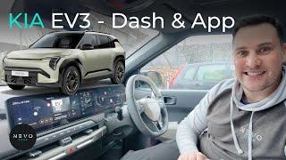 Kia EV3 -  Detailed Look at the Dash, Driver Display, Steering Wheel Functions and Kia Connect App