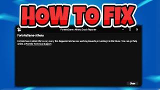 How To Fix Fortnite Athena Crash Report!