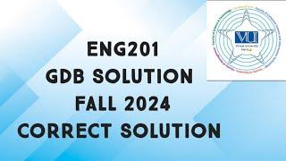 ENG201 GDB Solution Fall 2024 | eng201 gdb solution fall 2024 | eng301 gdb solved fall 2024