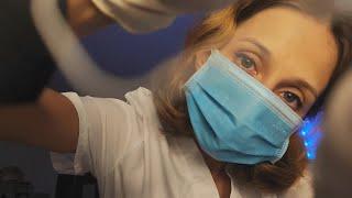 ASMR Dental treatment at the dentist  Cleaning, filling, examination / Role-playing game