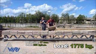 Two combined flat trusses maximum load experiment in a real conditions by VIRI TECHNOLOGIJA