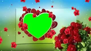 Heart Shape Green Screen Frame With Flowers - Wedding Frames