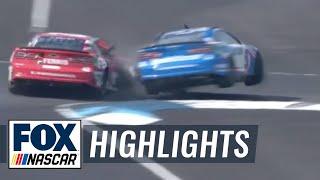 Kyle Larson's scary crash with Ty Dillon | NASCAR ON FOX HIGHLIGHTS