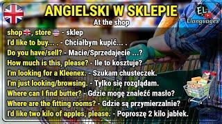 Angielski w sklepie, na zakupach, kupowanie zwroty i słówka  - At the shop in English