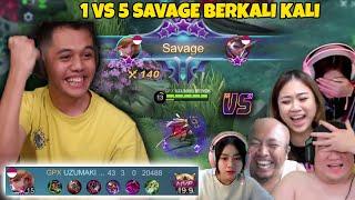 KEKUATAN MAKSIMAL Seorang OURA 1 VS 5?? Gw Bikin SAVAGE2 Coy!! HAJAR!! - Mobile Legends