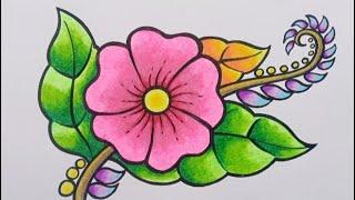 Menggambar Ragam Hias Flora || Menggambar Ragam Hias Bunga yang simpel || Motif Batik