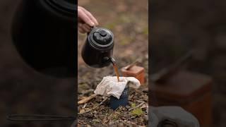 Gill Meller Brews Coffee over fire in the Woodlands of East Devon