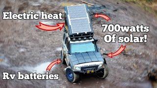 Extreme Overland Solar! Dual Batteries Plus Electric Heat In A Roof Top Tent.