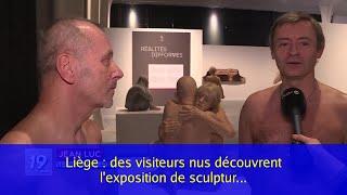 Liège : des visiteurs nus découvrent l'exposition de sculptures réalistes à La Boverie