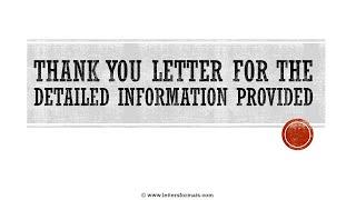 How to Write a Thank You Letter for Information Provided