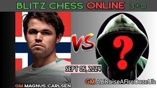 Magnus Carlsen vs AliraiseAFireOozeUh | Blitz Chess 3+0 | chesscom | l September 05, 2024