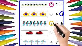 Count The Number Of Objects And Circle The Correct Numerals | Count And Circle | Maths |