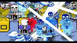 Mugen Battle Sans, Blueberry Sans, Glitch Sans & Error Sans VS Horror Sans, Hard Sans, Sans & Paps