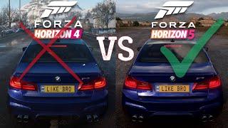 Forza Horizon 5 vs 4 gameplay and engine sounds comparison BMW M5 F90