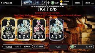 SUBZERO TRIBORG BOSS REVIEW -(Normal/Hard mode Challenge Gameplay ) update 1.12 - mkx ios mobile