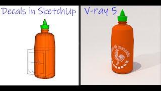 SketchUp tutorial - Applying decals in V-ray5 (Newest feature update)