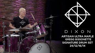 Dixon Artisan Ultra Maple Gregg Bissonette 2019 Signature Drum Set 24/12/16/14 - Deep Purple Sparkle