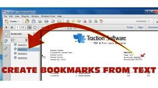 How to create PDF bookmarks from text within a pdf e.g.  invoice number