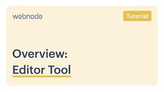 Webnode | Overview: Editor Tool