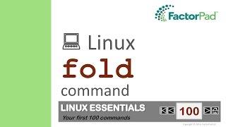 Linux fold command summary with examples