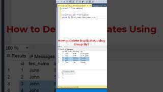 #SQL How to Remove Duplicates Using Group By? #datascience #programming #coding #sqltutorial