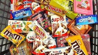 A Lot of Kinder Chocolate Candy 2025   Ritter Sport, M&M's, Twix, Nuts, Snickers, Bounty