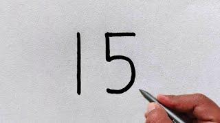 How to Draw Indian Flag From 15 Number / Independence Day Drawing /15 August Drawing /Number Drawing