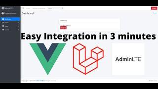 Laravel + VueJs + AdminLTE Integration made easy