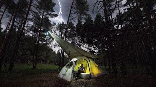 ️ BURST HEAVY RAIN! Solo camping in the Rain (Rain Sound ASMR)