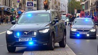 Unmarked police Volvo XC90 and BMW 5 series emergency lights + sirens
