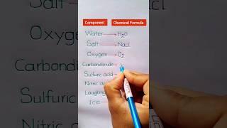 Water/Salt/Oxygen/Carbondioxide Chemical Formula #shorts #shortfeed #shortsvideo