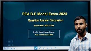 Q & A Session | By. Mr. Manu Sharan Kumar (IOE Entrance Topper-2080) | PEA Weekly Test | 2080-03-29