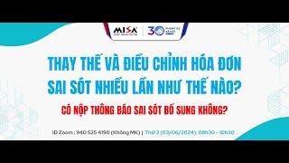 [Đào tạo] Hướng dẫn xử lý hóa đơn sai sót - Sáng 03/06