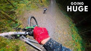 Riding GIANT Bike Park Jumps Chasing a World Champion!