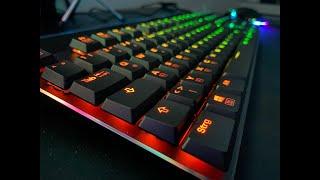 Unboxing Sharkoon Purewriter RGB Red Low Profile Gaming Tastatur auspacken und anschließen