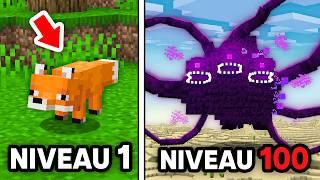 J'ai Testé des Mobs du NIVEAU 1 à 100 sur Minecraft !