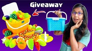 *GIVEAWAY* Cutting Fruits and Vegetables Play Educational Toys with Basket and Pizza Set unboxing