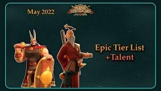 Epic Commanders Tier List and Talent - Rise of Kingdoms