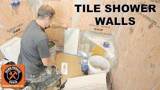 How to Tile a Shower Wall...Vertical 12x24 Porcelain -- by Home Repair Tutor