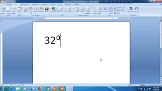 How to insert degree symbol in word
