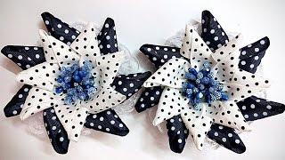 DIY Школьные банты канзаши из лент / School bows made of ribbons Kanzashi