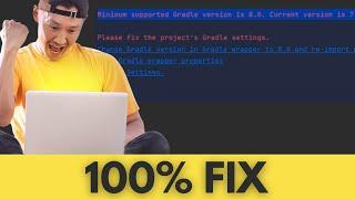 Fix Min Supported Gradle 8, Current Version is 7.5 - Android Studio Error (Easy Fix)