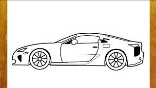 How To Draw A Car - How To Draw Lexus LFA (2010)