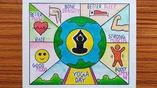 Yoga Day Poster / Yoga Day Drawing / International Yoga Day Poster Drawing / How to Draw Yoga Day