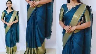 Try this trick to wear your saree beautifully /Silk saree drape in Malayalam/perfect shape/look