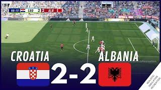 EURO 2024: Croatia  2-2  Albania Match Highligths Videogame Simulation & Recreation