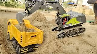 JCB machine se mitti loading video l dumper truck pe mitti loading video l ak toys 03