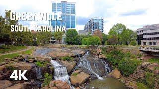 Downtown Greenville, South Carolina | Walking tour | 4K